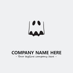 Ghost face icon illustration black and white vector image