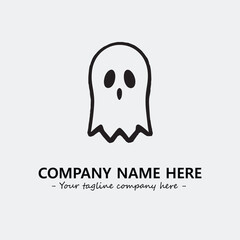 Ghost face icon illustration black and white vector image