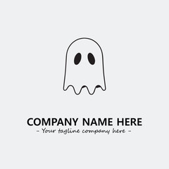 Ghost face icon illustration black and white vector image