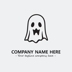 Ghost face icon illustration black and white vector image