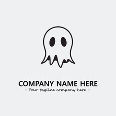 Ghost face icon illustration black and white vector image
