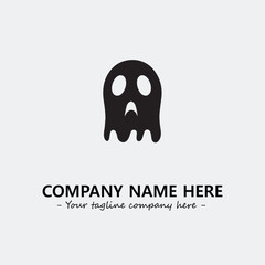 Ghost face icon illustration black and white vector image