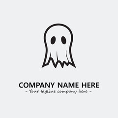 Ghost face icon illustration black and white vector image