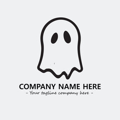 Ghost face icon illustration black and white vector image