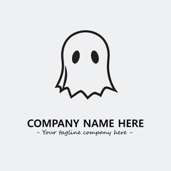 Ghost face icon illustration black and white vector image