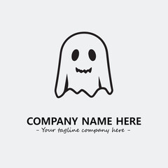 Ghost face icon illustration black and white vector image
