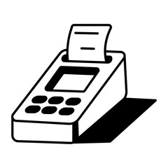 Pos machine icon in hand drawn style 
