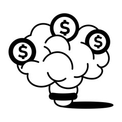 A hand drawn icon showing a business mind 
