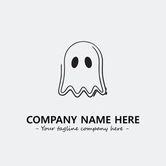 Ghost face icon illustration black and white vector image