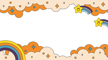 new retro frame-25　レトロな背景。ポップで可愛いフレーム。お洒落な壁紙。