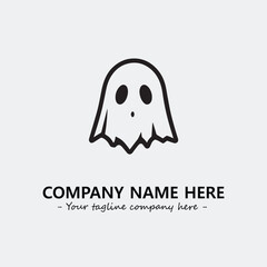 Ghost face icon illustration black and white vector image