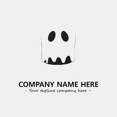 Ghost face icon illustration black and white vector image