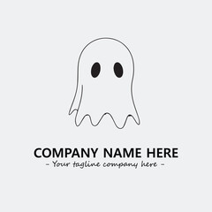 Ghost face icon illustration black and white vector image