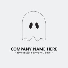 Ghost face icon illustration black and white vector image