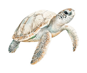 Naklejka premium Realistic sea turtle illustration swimming gracefully, cut out - stock png.