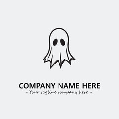 Ghost face icon illustration black and white vector image