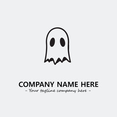 Ghost face icon illustration black and white vector image