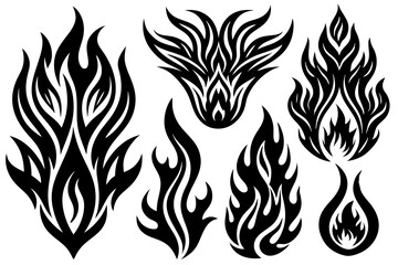 Black and white floral vector design set showcases ornate flower tattoo illustrations and decorative leaf elements, a vintage botanical pattern