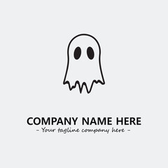 Ghost face icon illustration black and white vector image
