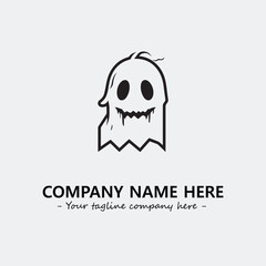 Ghost face icon illustration black and white vector image