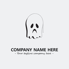 Ghost face icon illustration black and white vector image