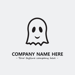 Ghost face icon illustration black and white vector image