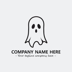 Ghost face icon illustration black and white vector image