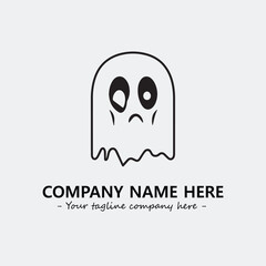 Ghost face icon illustration black and white vector image