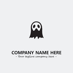 Ghost face icon illustration black and white vector image