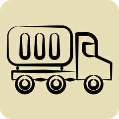 Icon Container Truck. related to Industry symbol. hand drawn style. design editable