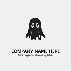 Ghost face icon illustration black and white vector image