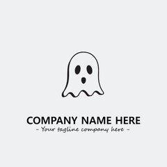 Ghost face icon illustration black and white vector image