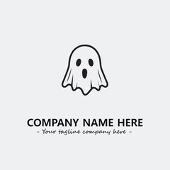 Ghost face icon illustration black and white vector image