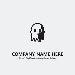 Obraz premium Ghost face icon illustration black and white vector image