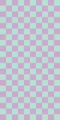 Checkerboard Pattern Featuring Alternating Squares of Soft Lavender and Pale Mint Green, Creating a Visually Appealing and Gently Contrasting Textile or Surface Design
