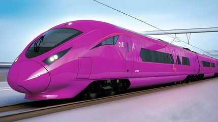 Fototapeta premium Innovative magnetic levitation train technology enhances travel efficiency modern transportation urban landscape