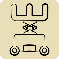 Icon Scissor Lift. related to Industry symbol. hand drawn style. design editable