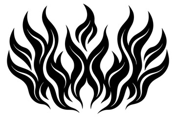 Fiery hot vector flames design illustration: burning orange and yellow blaze symbol