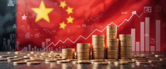 conomic Growth Visual with Currency Stacks and Data Charts Symbolizing Market Expansion, Business Strategy, and Global Investment Dynamics in Modern Finance