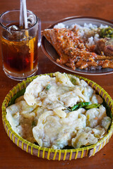 Banjarnegara cuisine, Central Java, Indonesia, captured on April 28, 2025. Traditional dishes rich...