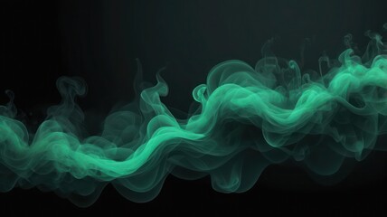 abstract smoke on black and green