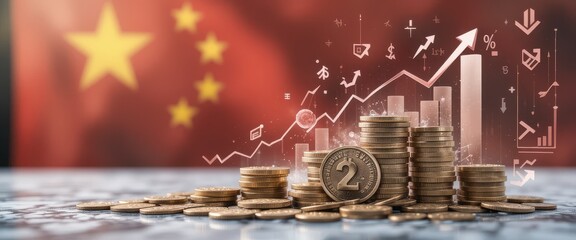 conomic Growth Visual with Currency Stacks and Data Charts Symbolizing Market Expansion, Business Strategy, and Global Investment Dynamics in Modern Finance