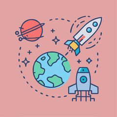 Intergalactic Exploration. Icon Pack for Space Themes