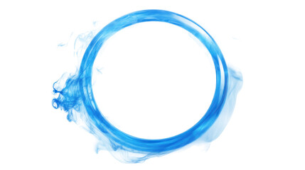 Ethereal Electric Blue Ring with Glowing Energy Isolated on Transparent Background