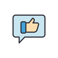 Good feedback colored icons, minimalist vector illustration ,simple transparent graphic element .Isolated on white background