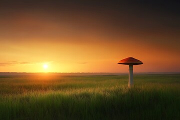 sunset in the field
