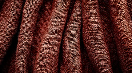 Red burlap fabric texture background