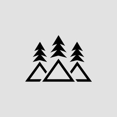Obraz premium Modern Mountain Lodge Logo Silhouette Vector