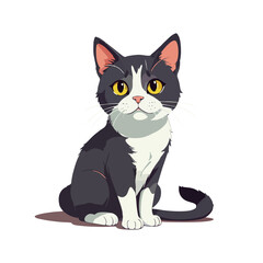 Cute cat sitting vector graphic and illustration