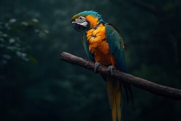 Fototapeta premium exotic parrot species on branch in tropical forest